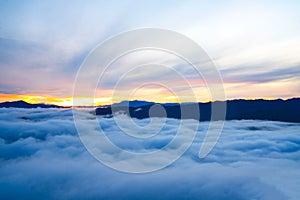 Landscape,Ã‚Â fog and cloud mountain valley , Morning fog , Sun rises